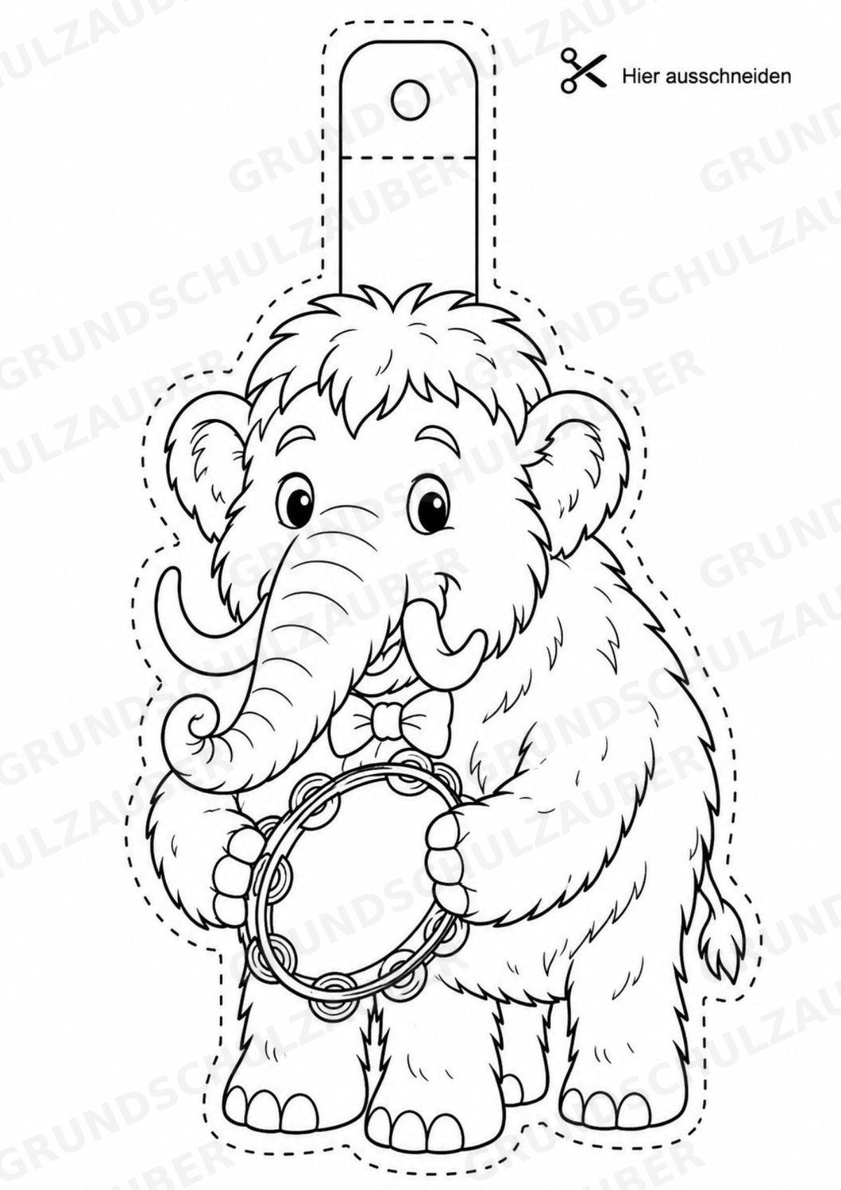 Mammut – Fensterdeko – Basteln – Ausmalbild – Ausschneiden – 15 Vorlagen – Materialseite 6
