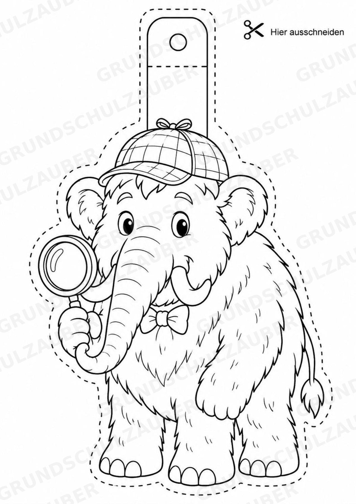 Mammut – Fensterdeko – Basteln – Ausmalbild – Ausschneiden – 15 Vorlagen – Materialseite 8