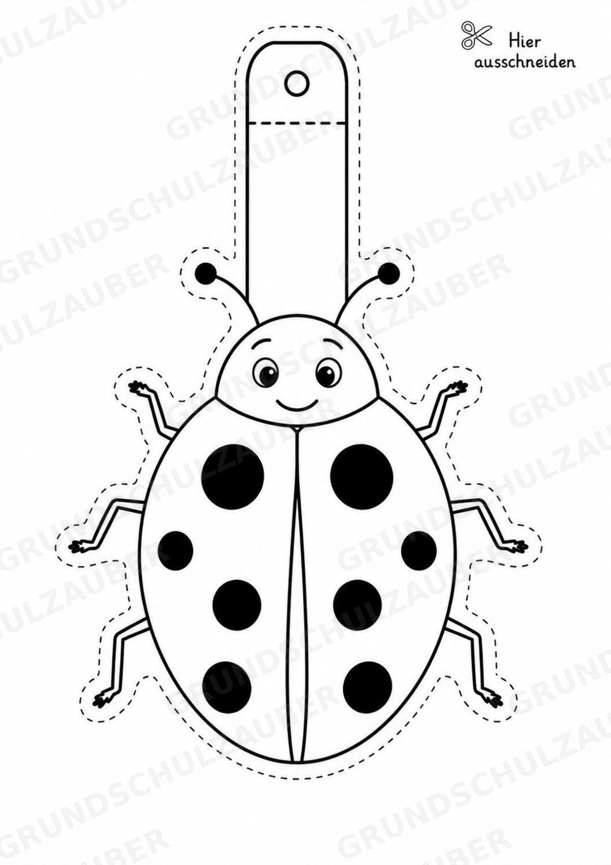 Marienkäfer – Fensterdeko – Basteln – Ausmalbild – Ausschneiden – 15 Vorlagen – Materialseite 2