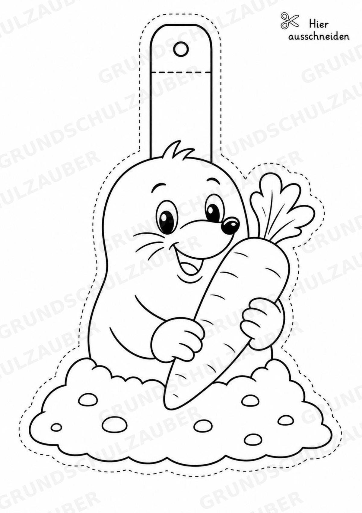 Maulwurf – Fensterdeko – Basteln – Ausmalbild – Ausschneiden – 15 Vorlagen – Materialseite 3