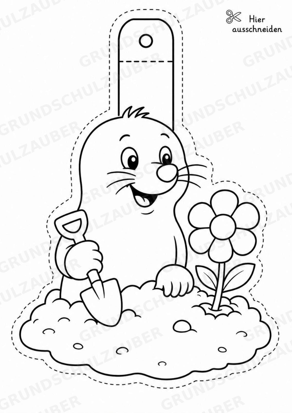 Maulwurf – Fensterdeko – Basteln – Ausmalbild – Ausschneiden – 15 Vorlagen – Materialseite 5