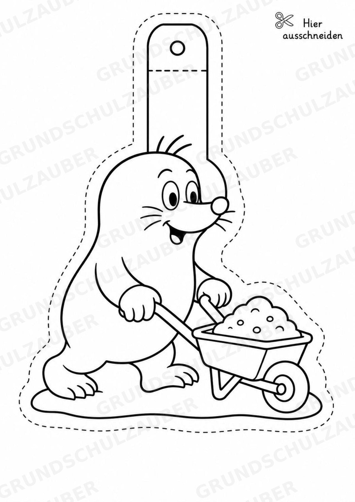 Maulwurf – Fensterdeko – Basteln – Ausmalbild – Ausschneiden – 15 Vorlagen – Materialseite 7