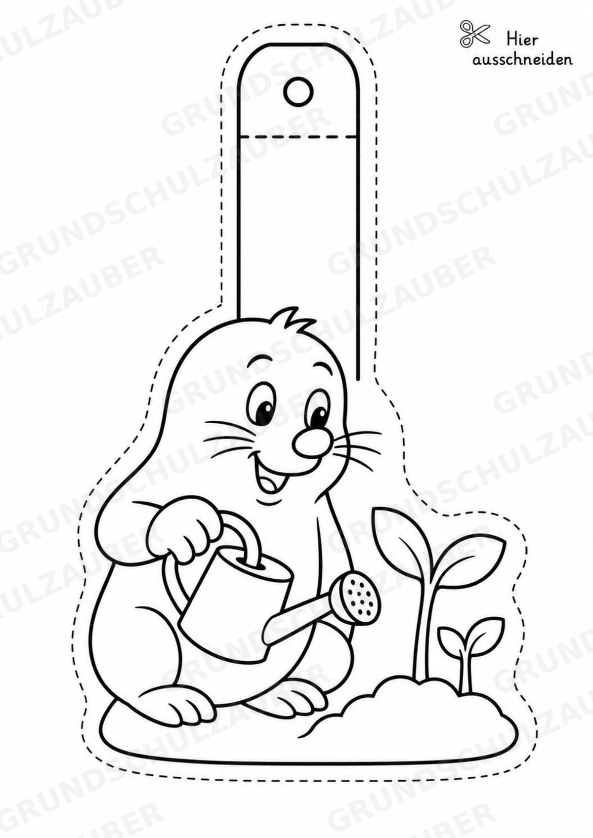 Maulwurf – Fensterdeko – Basteln – Ausmalbild – Ausschneiden – 15 Vorlagen – Materialseite 8