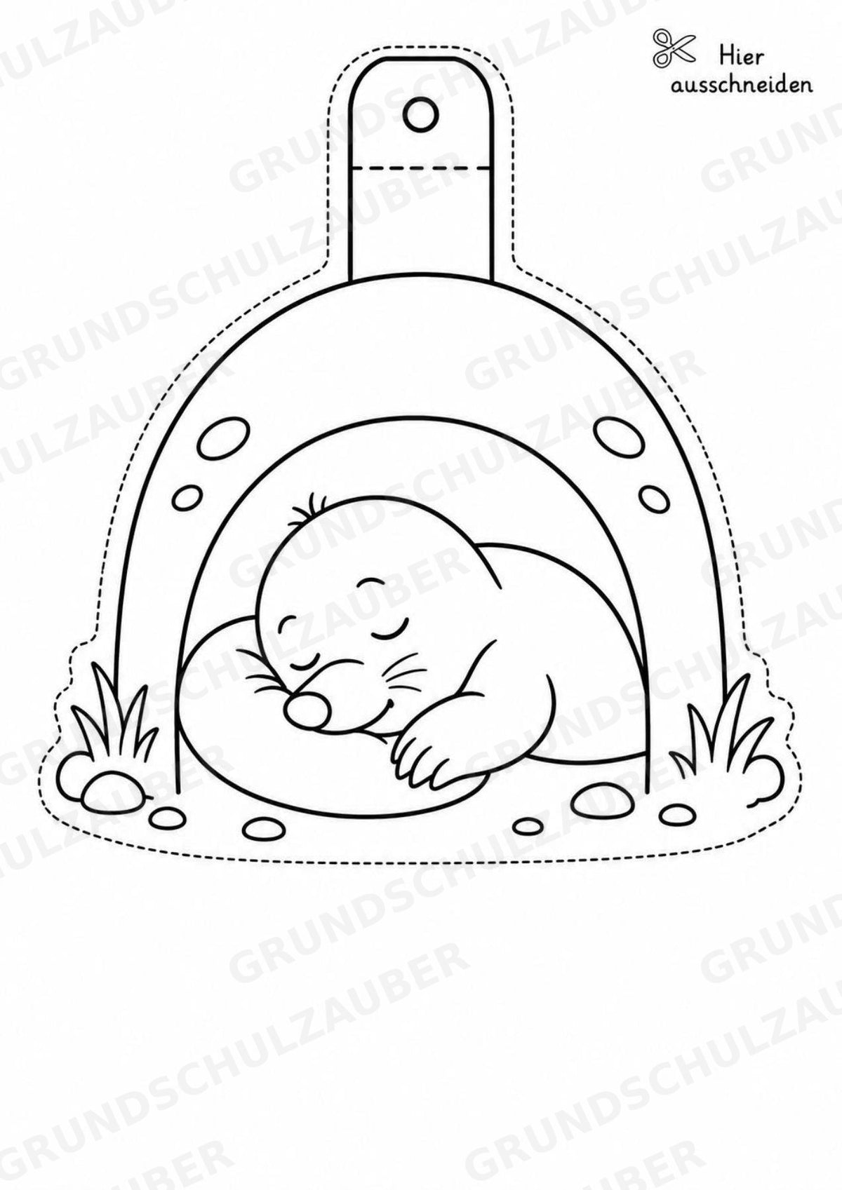 Maulwurf – Fensterdeko – Basteln – Ausmalbild – Ausschneiden – 15 Vorlagen – Materialseite 15