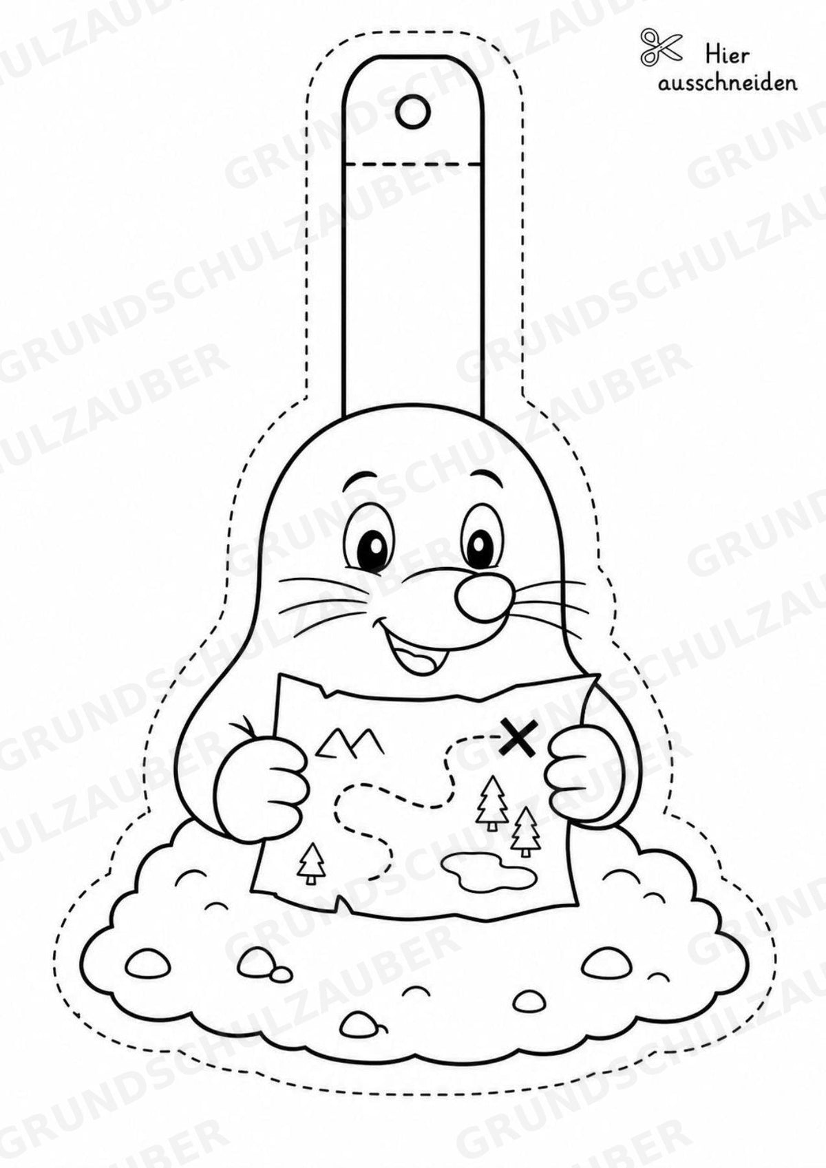 Maulwurf – Fensterdeko – Basteln – Ausmalbild – Ausschneiden – 15 Vorlagen – Materialseite 16
