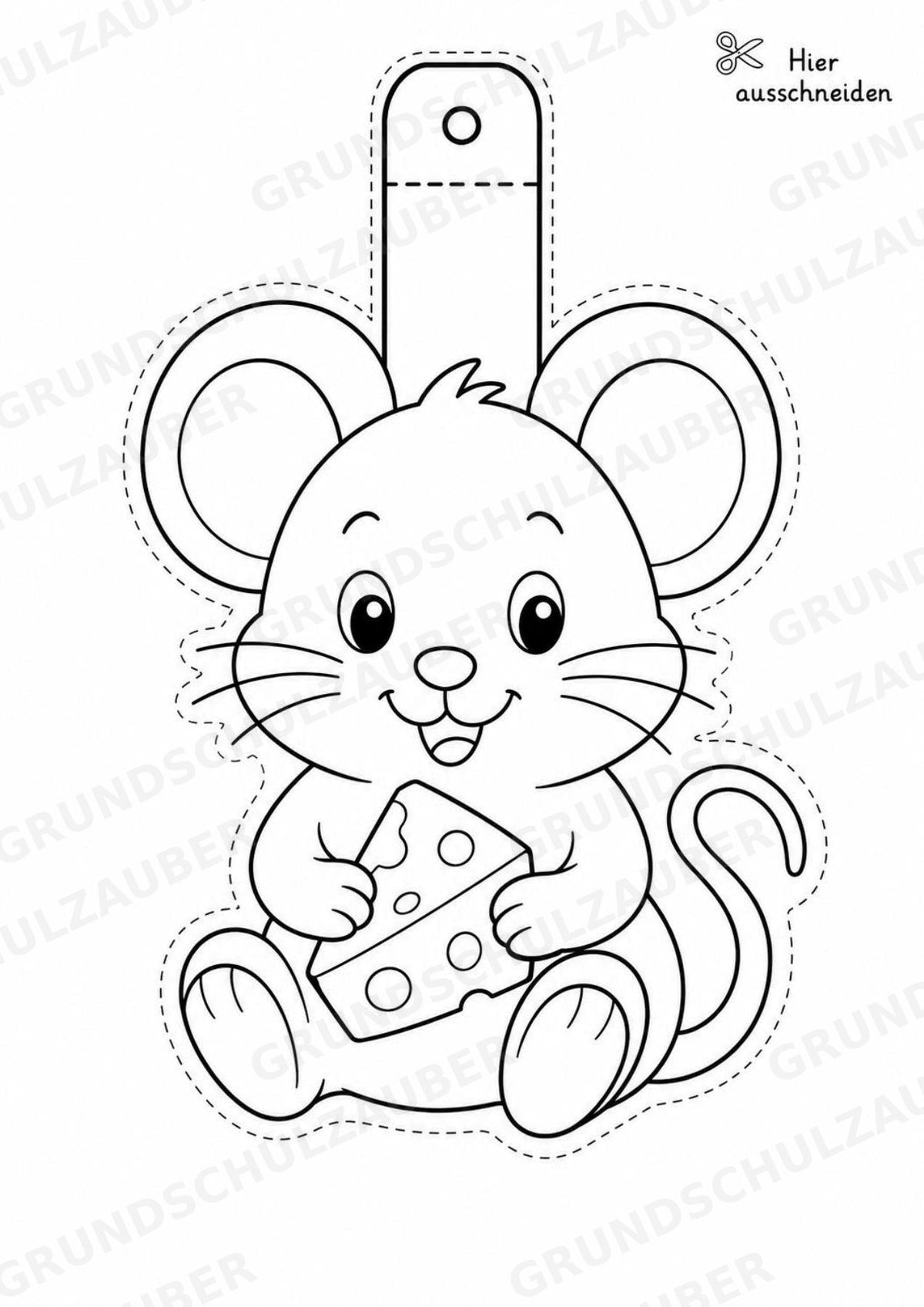 Maus – Fensterdeko – Basteln – Ausmalbild – Ausschneiden – 15 Vorlagen – Materialseite 2