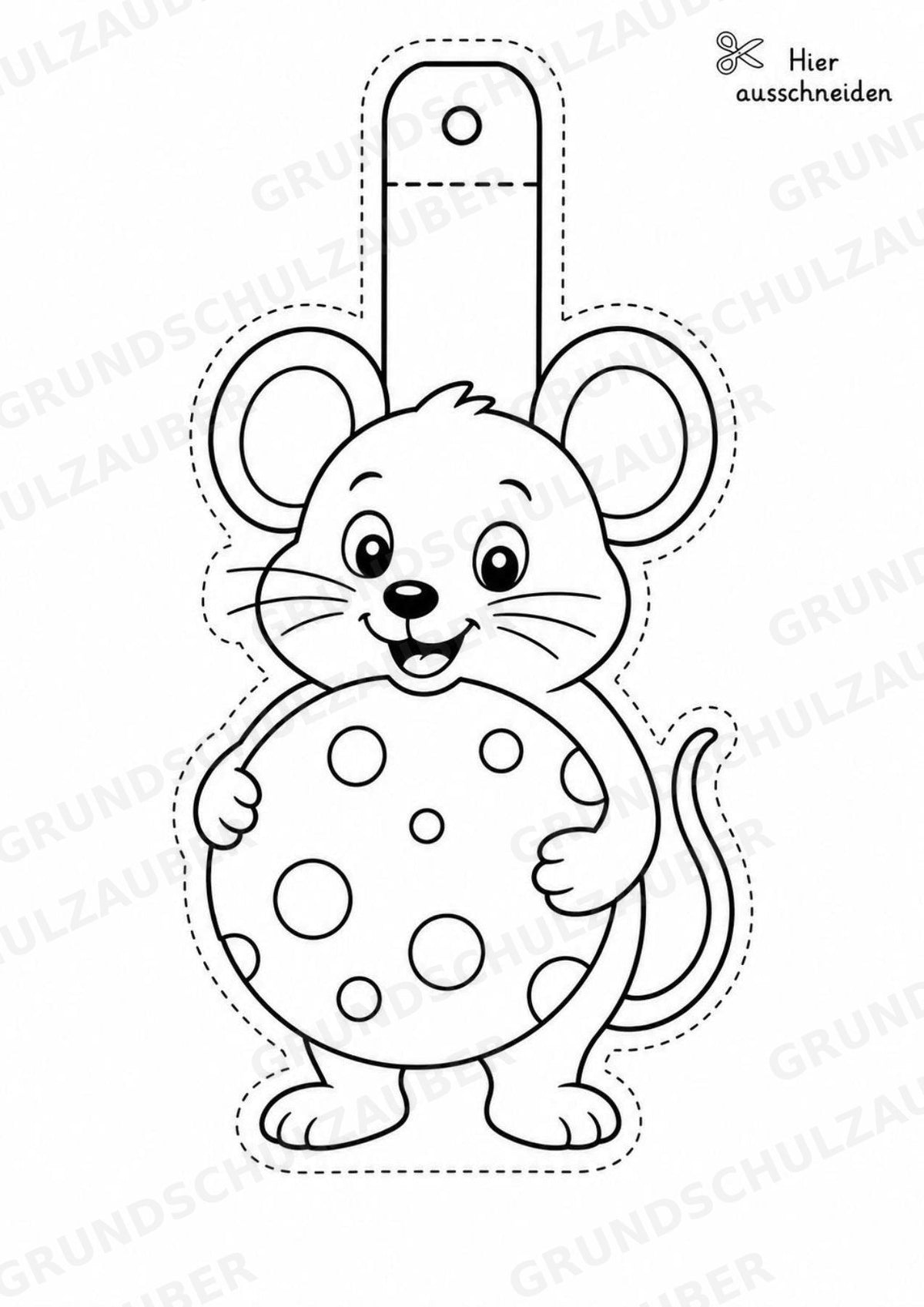 Maus – Fensterdeko – Basteln – Ausmalbild – Ausschneiden – 15 Vorlagen – Materialseite 3