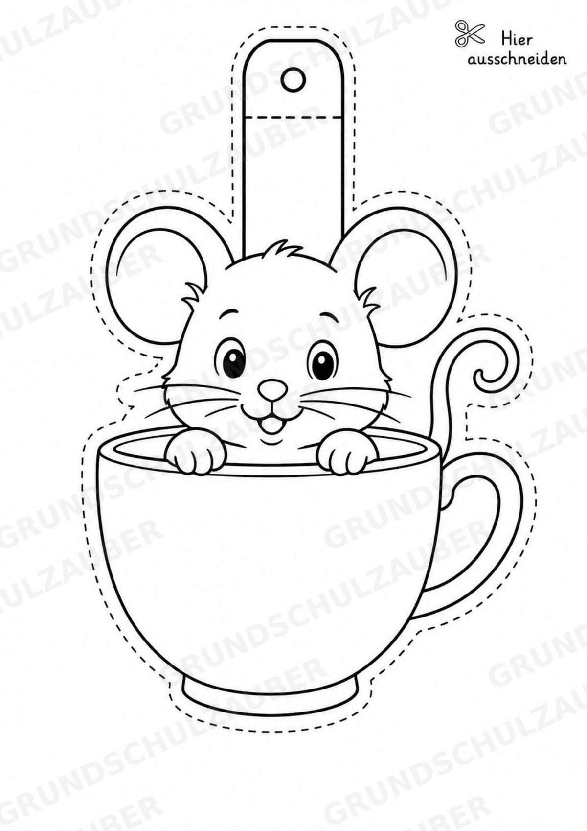 Maus – Fensterdeko – Basteln – Ausmalbild – Ausschneiden – 15 Vorlagen – Materialseite 4