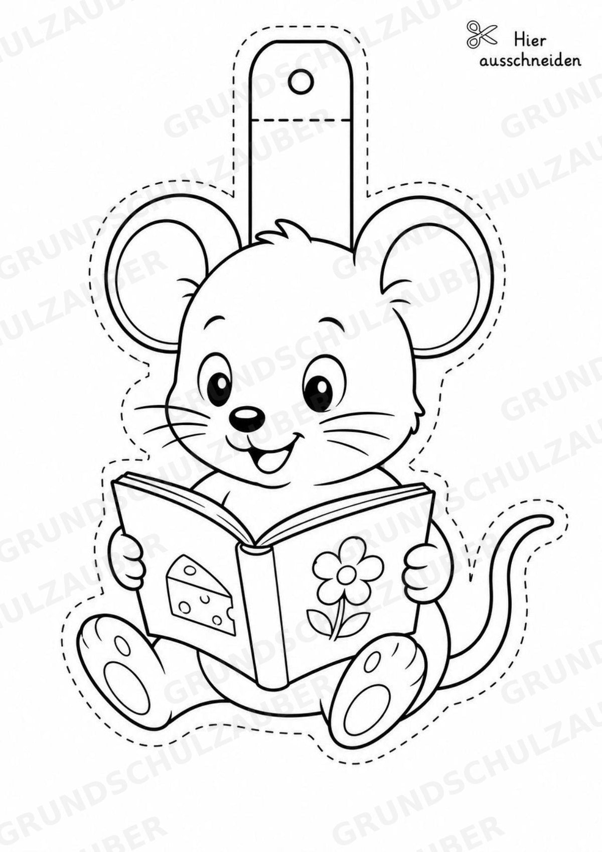 Maus – Fensterdeko – Basteln – Ausmalbild – Ausschneiden – 15 Vorlagen – Materialseite 6