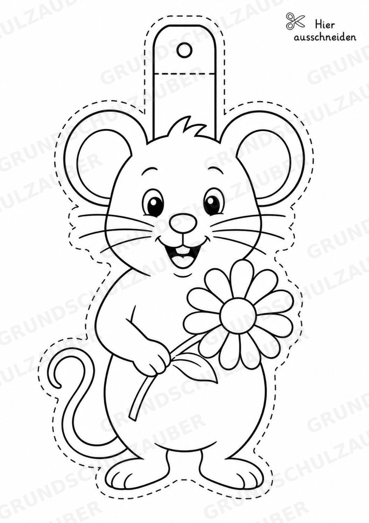 Maus – Fensterdeko – Basteln – Ausmalbild – Ausschneiden – 15 Vorlagen – Materialseite 7