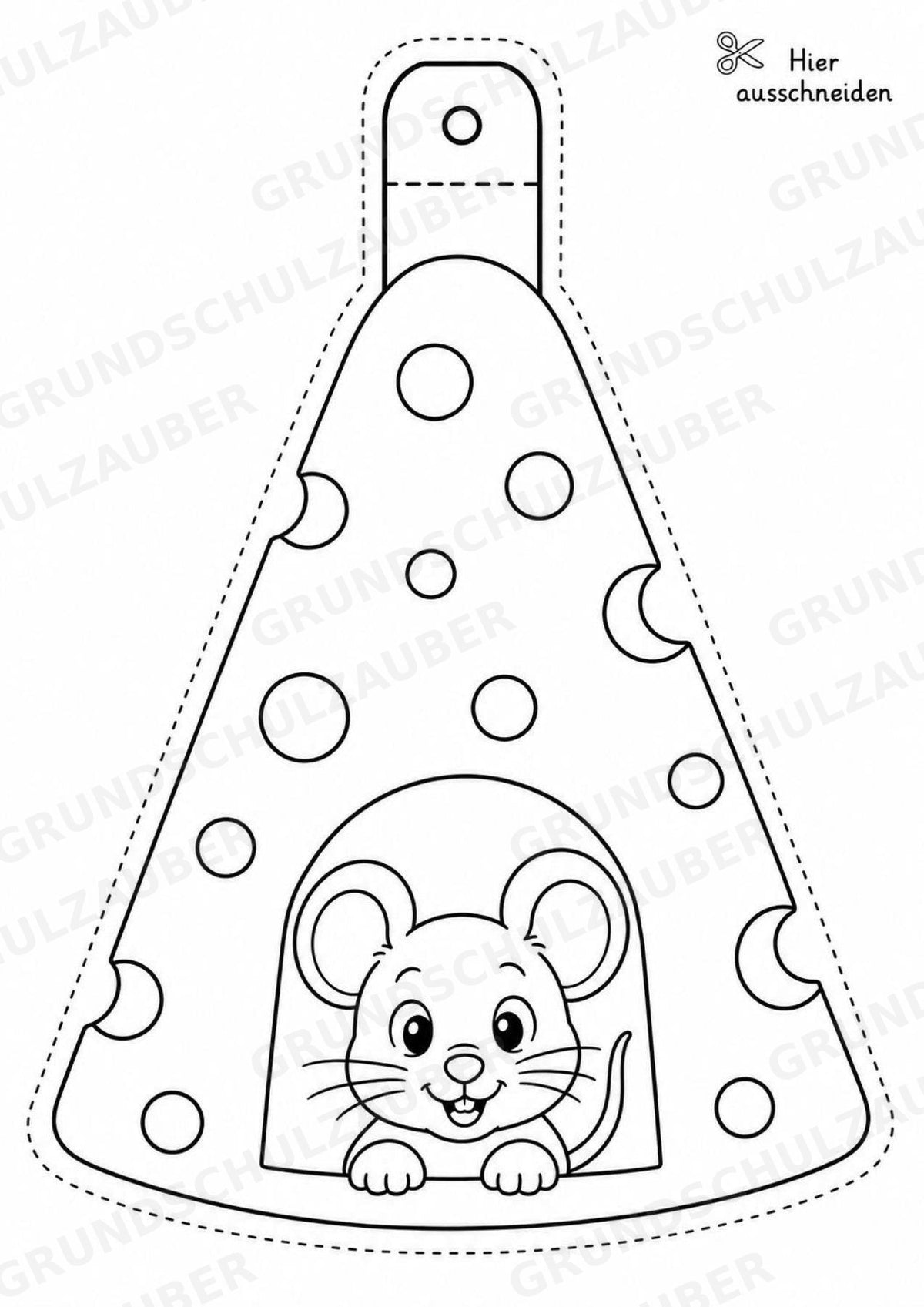 Maus – Fensterdeko – Basteln – Ausmalbild – Ausschneiden – 15 Vorlagen – Materialseite 8