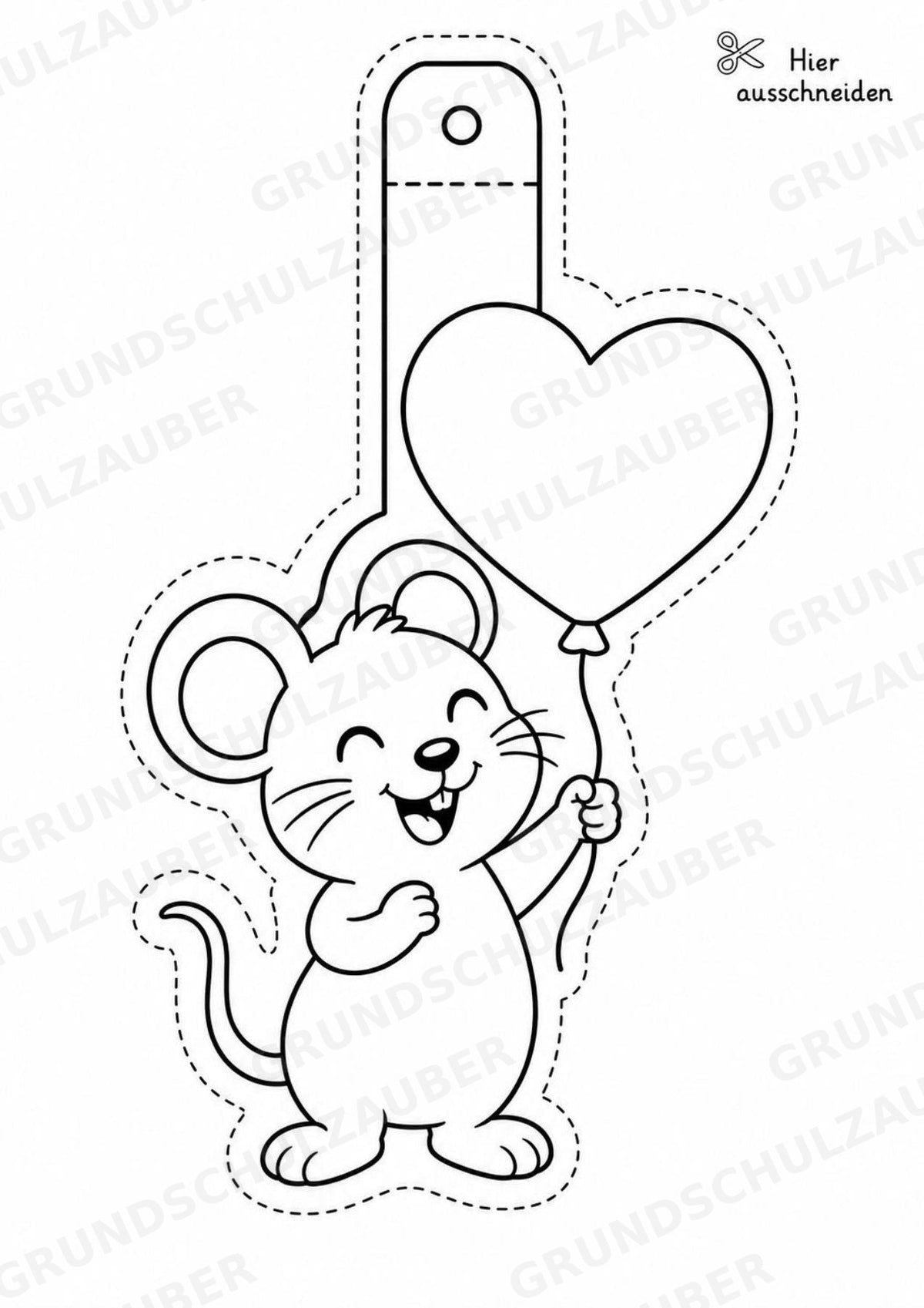 Maus – Fensterdeko – Basteln – Ausmalbild – Ausschneiden – 15 Vorlagen – Materialseite 9