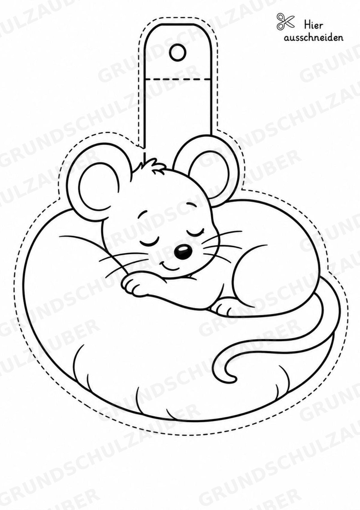 Maus – Fensterdeko – Basteln – Ausmalbild – Ausschneiden – 15 Vorlagen – Materialseite 11
