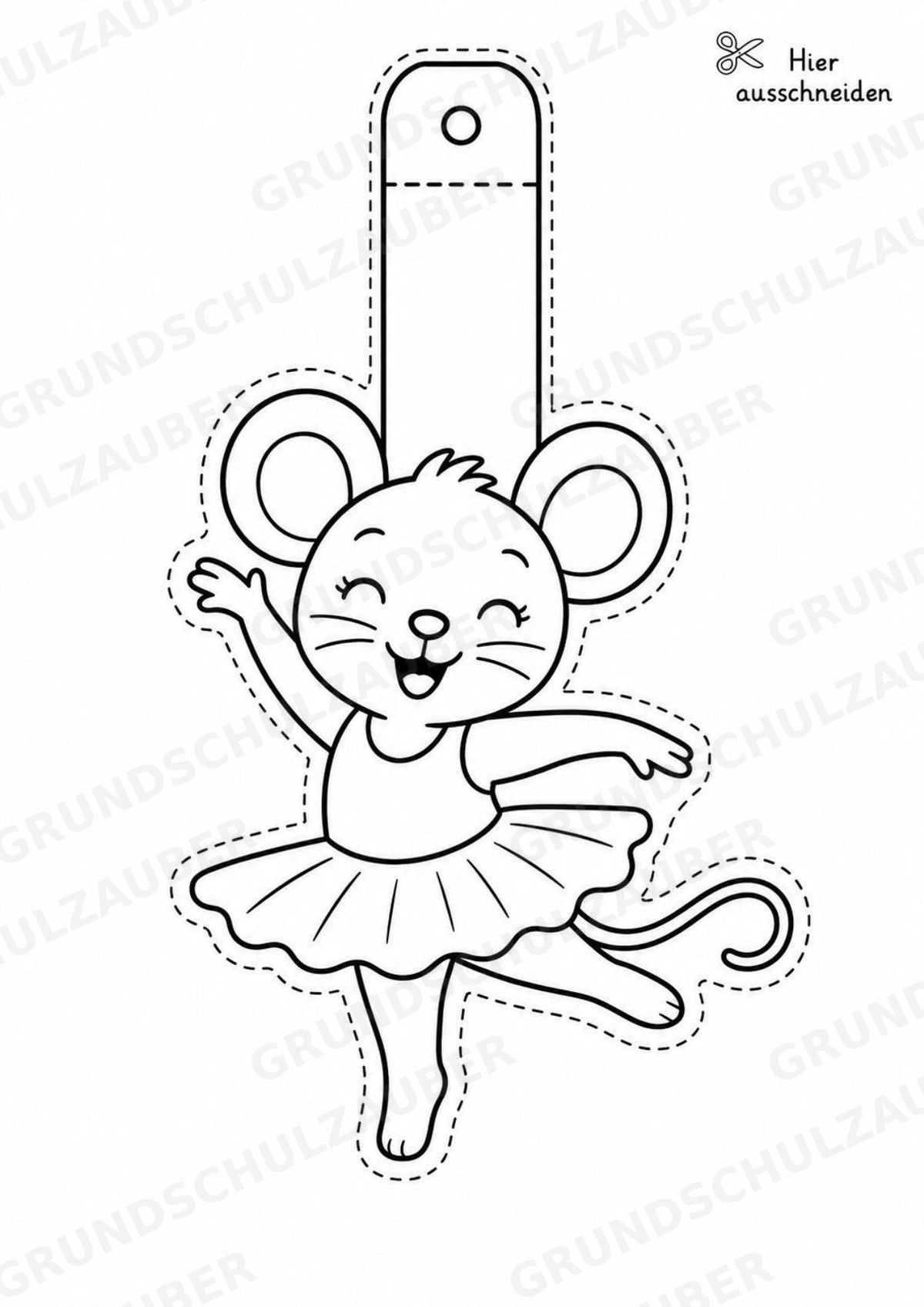 Maus – Fensterdeko – Basteln – Ausmalbild – Ausschneiden – 15 Vorlagen – Materialseite 12