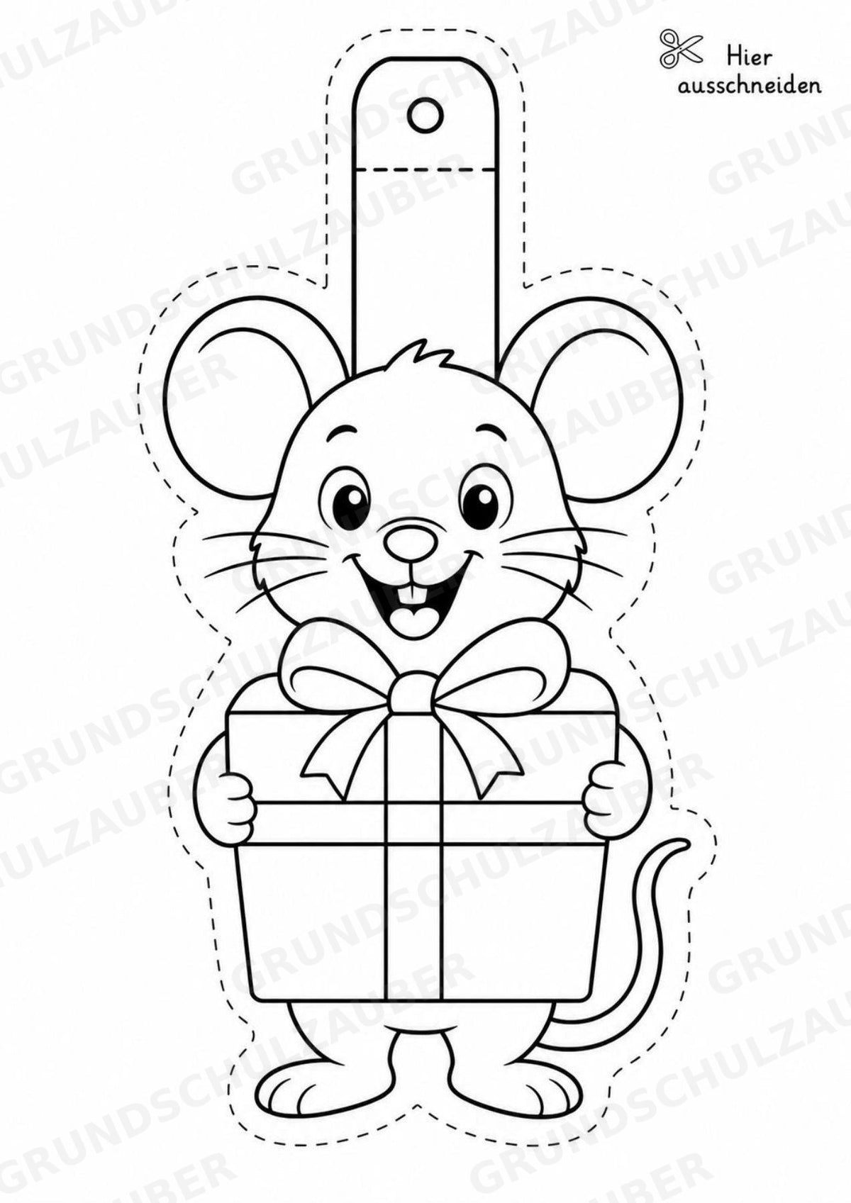 Maus – Fensterdeko – Basteln – Ausmalbild – Ausschneiden – 15 Vorlagen – Materialseite 13