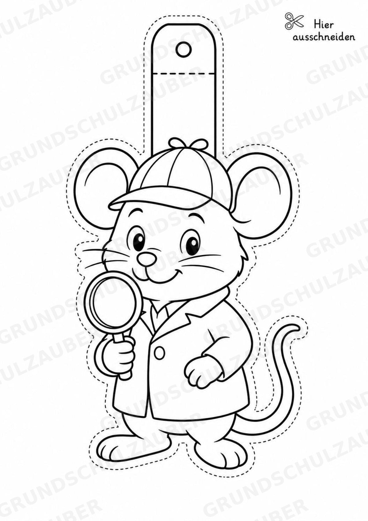 Maus – Fensterdeko – Basteln – Ausmalbild – Ausschneiden – 15 Vorlagen – Materialseite 14