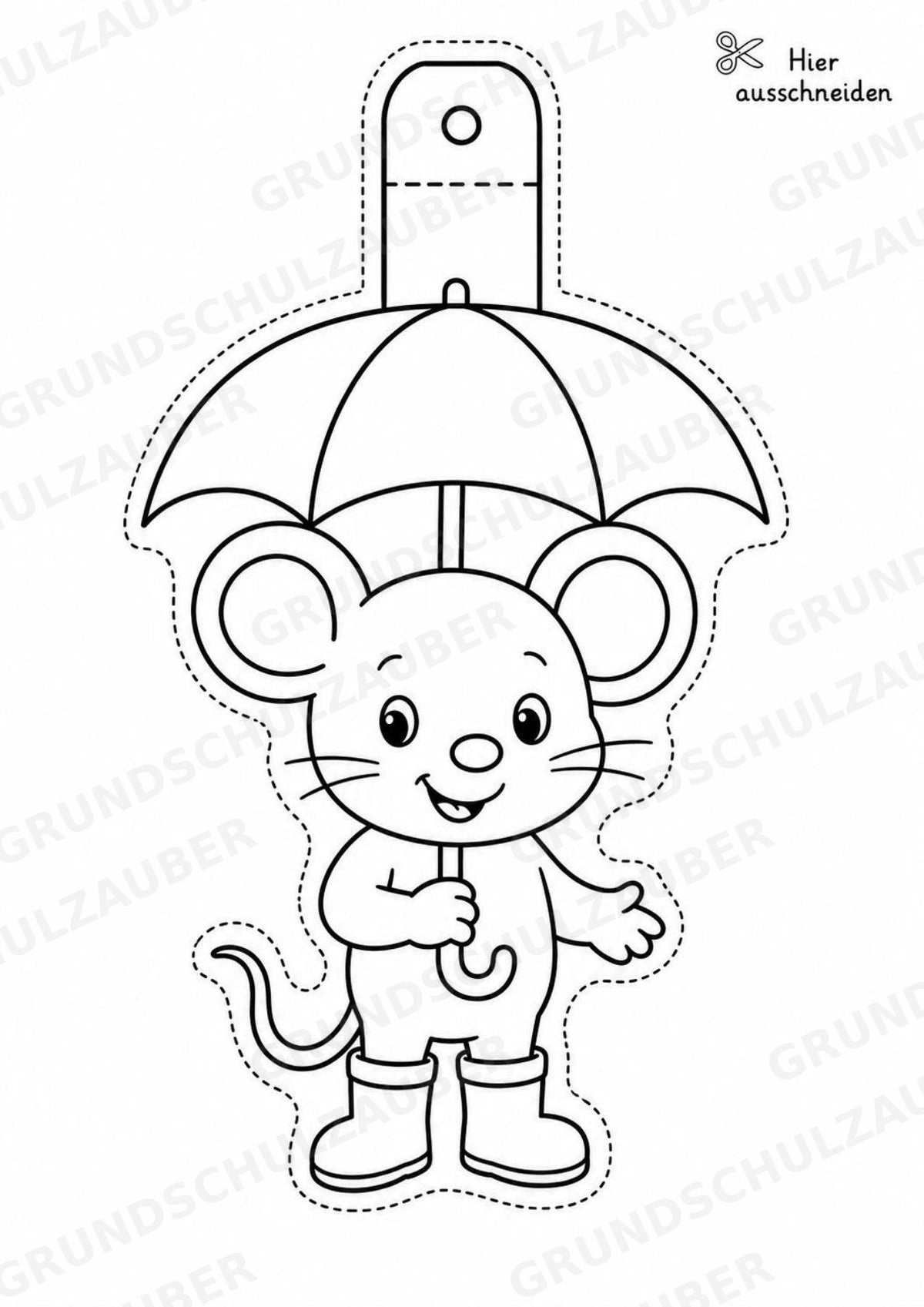Maus – Fensterdeko – Basteln – Ausmalbild – Ausschneiden – 15 Vorlagen – Materialseite 15