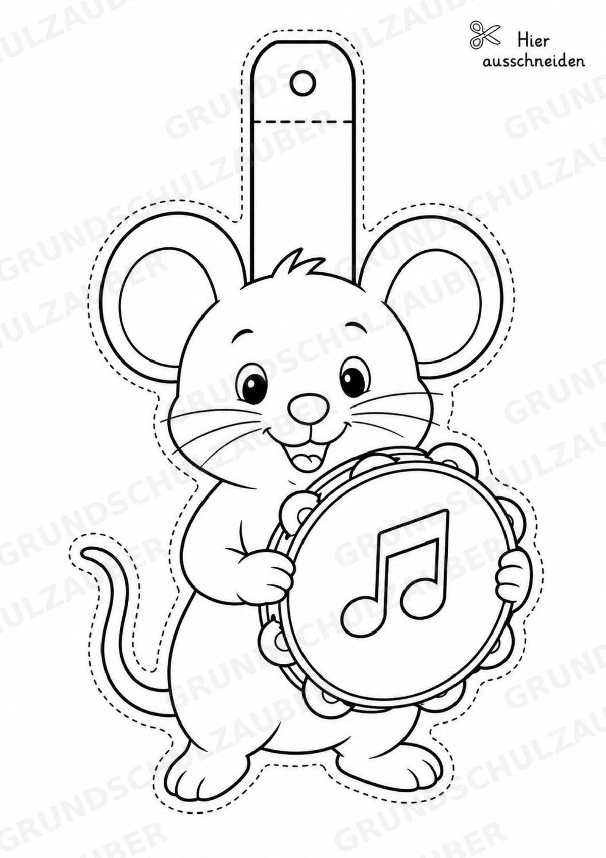 Maus – Fensterdeko – Basteln – Ausmalbild – Ausschneiden – 15 Vorlagen – Materialseite 16