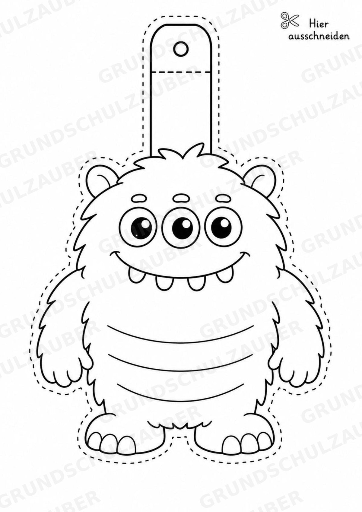 Monster – Fensterdeko – Basteln – Ausmalbild – Ausschneiden – 15 Vorlagen – Materialseite 3