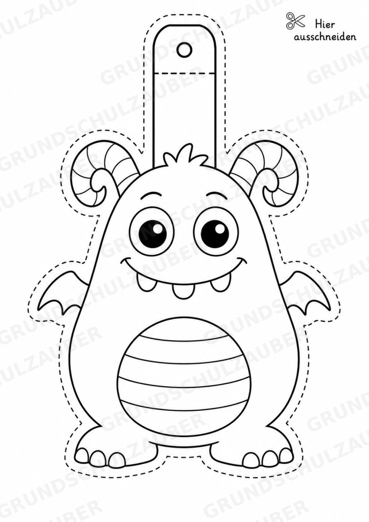 Monster – Fensterdeko – Basteln – Ausmalbild – Ausschneiden – 15 Vorlagen – Materialseite 4