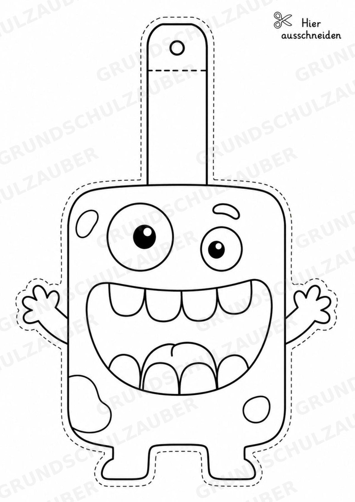 Monster – Fensterdeko – Basteln – Ausmalbild – Ausschneiden – 15 Vorlagen – Materialseite 5