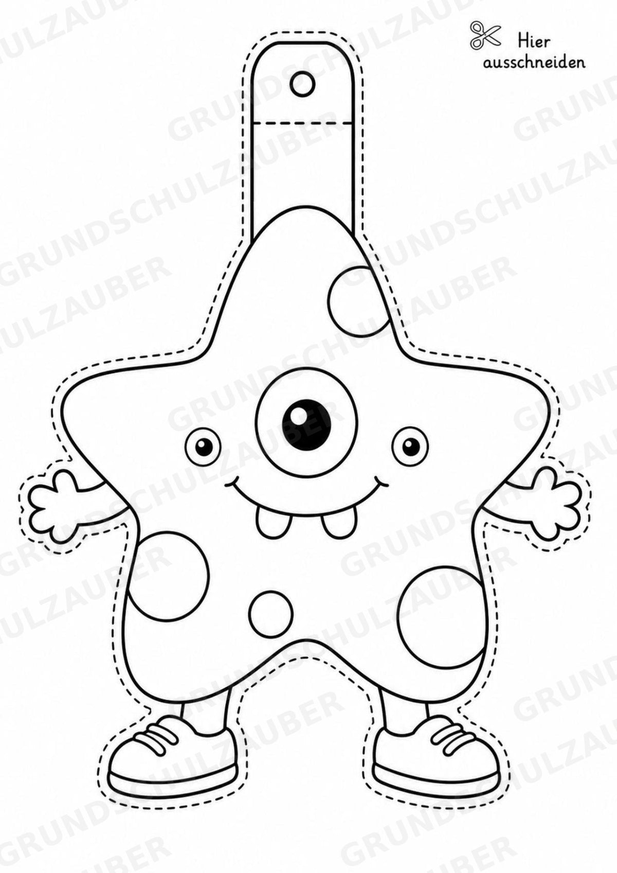 Monster – Fensterdeko – Basteln – Ausmalbild – Ausschneiden – 15 Vorlagen – Materialseite 7