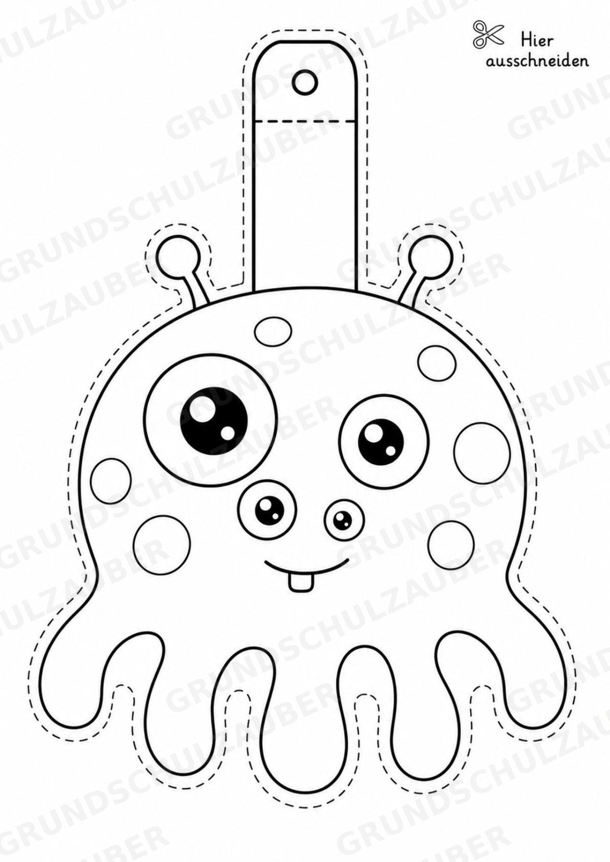 Monster – Fensterdeko – Basteln – Ausmalbild – Ausschneiden – 15 Vorlagen – Materialseite 10