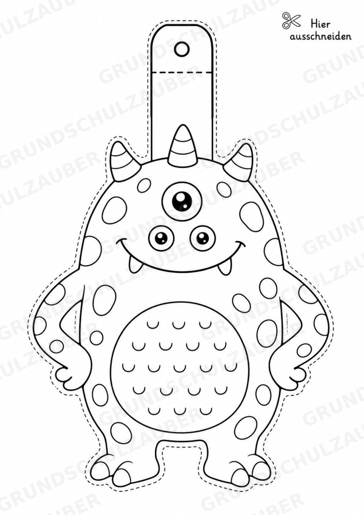 Monster – Fensterdeko – Basteln – Ausmalbild – Ausschneiden – 15 Vorlagen – Materialseite 11