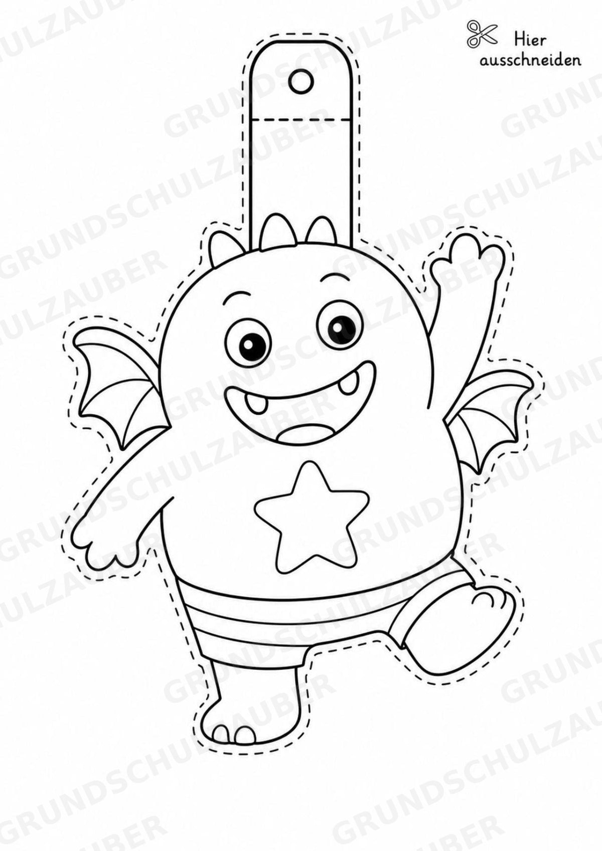 Monster – Fensterdeko – Basteln – Ausmalbild – Ausschneiden – 15 Vorlagen – Materialseite 12