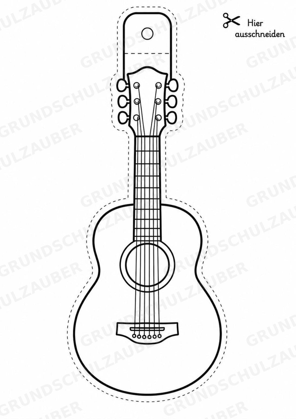 Musikinstrumente – Fensterdeko – Basteln – Ausmalbild – Ausschneiden – 15 Vorlagen – Materialseite 2