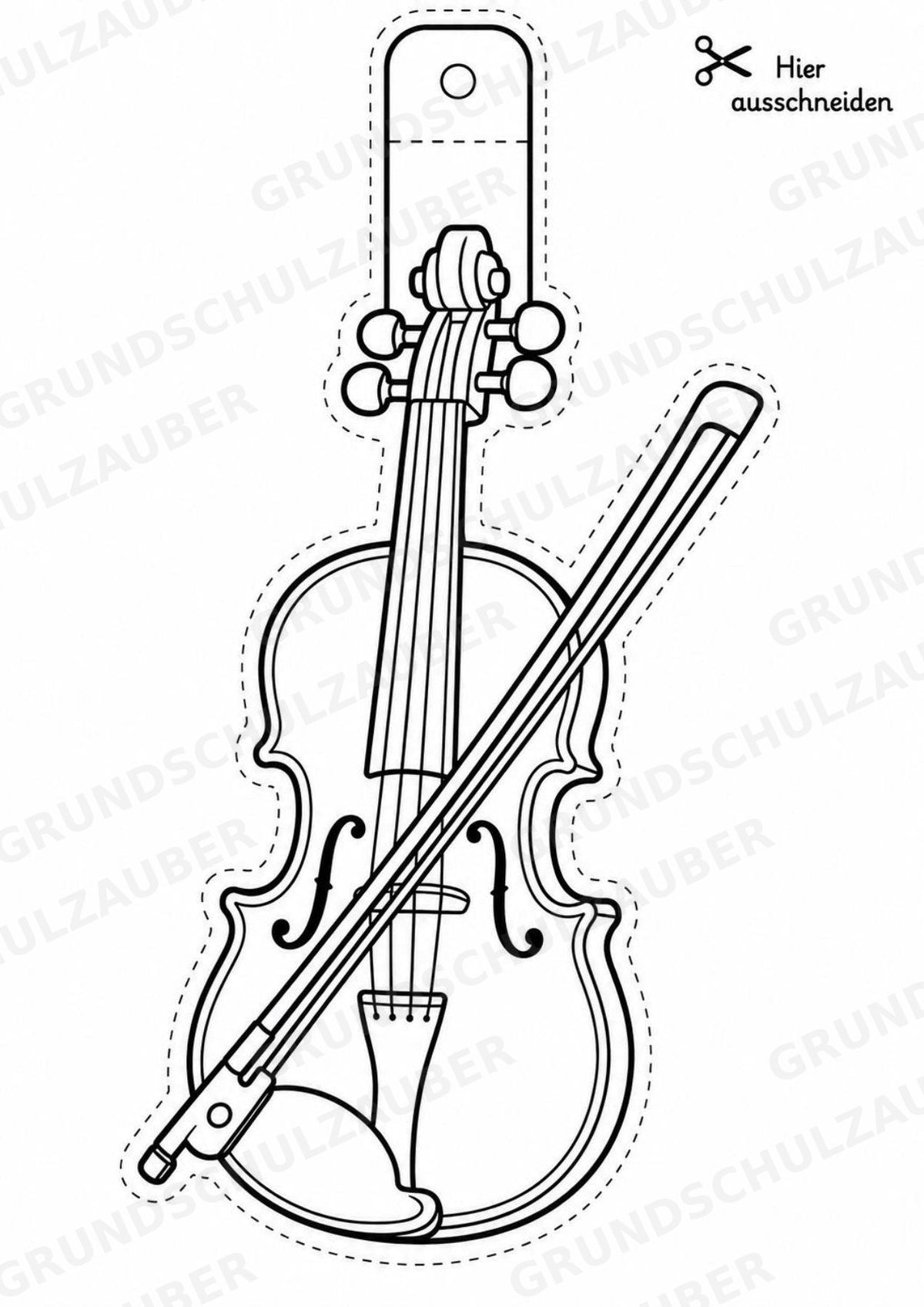 Musikinstrumente – Fensterdeko – Basteln – Ausmalbild – Ausschneiden – 15 Vorlagen – Materialseite 4