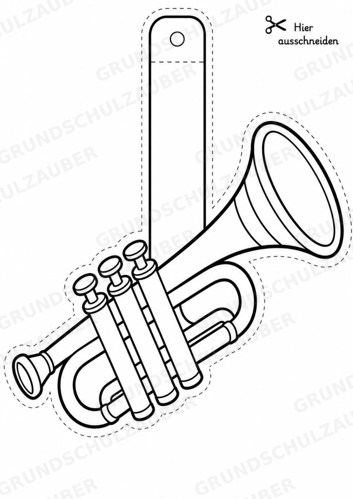 Musikinstrumente – Fensterdeko – Basteln – Ausmalbild – Ausschneiden – 15 Vorlagen – Materialseite 5