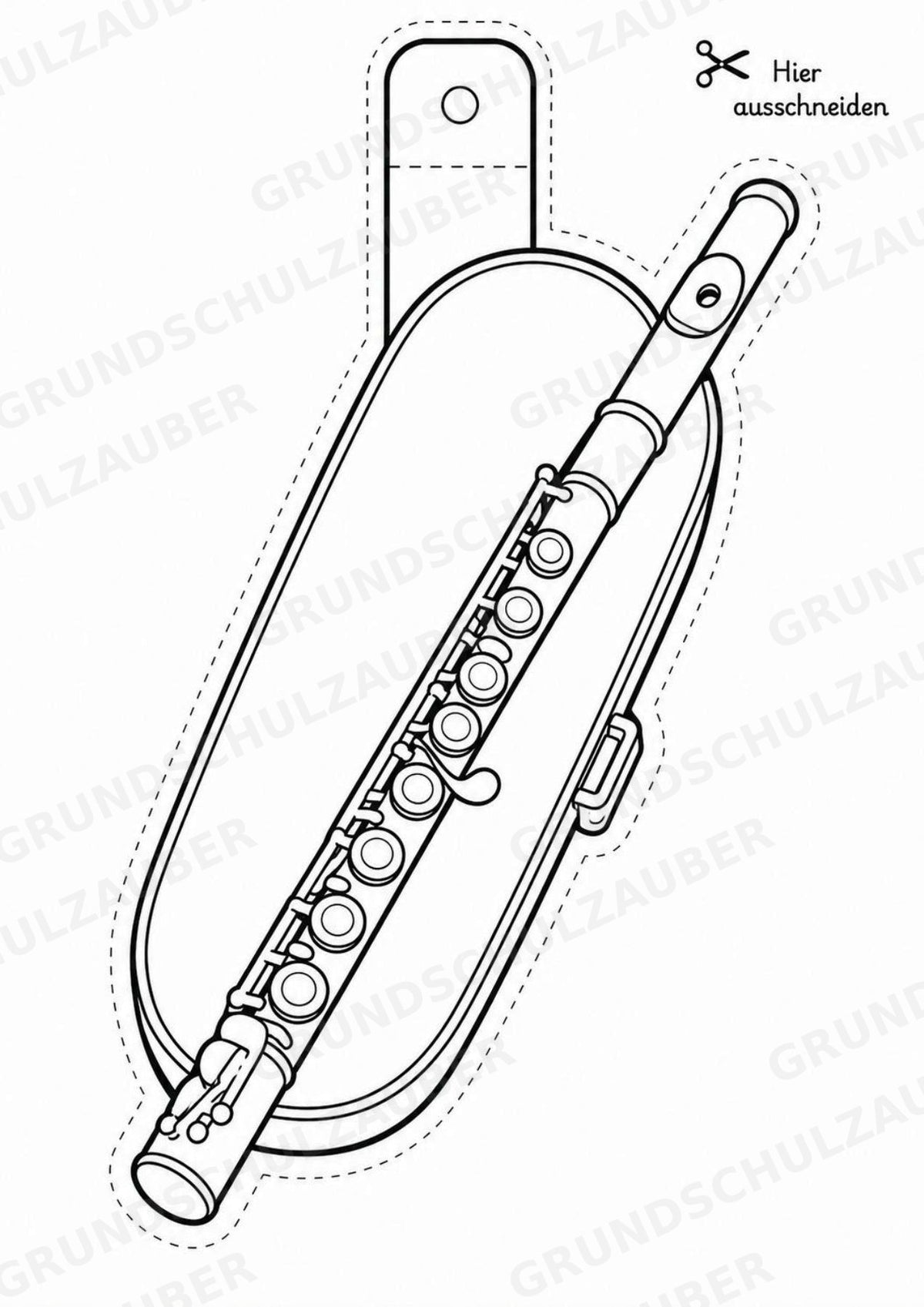 Musikinstrumente – Fensterdeko – Basteln – Ausmalbild – Ausschneiden – 15 Vorlagen – Materialseite 8