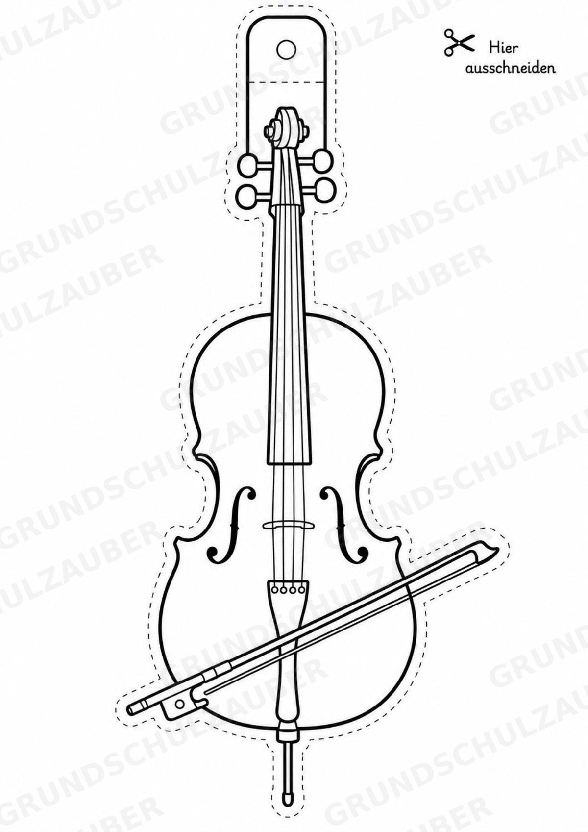 Musikinstrumente – Fensterdeko – Basteln – Ausmalbild – Ausschneiden – 15 Vorlagen – Materialseite 11