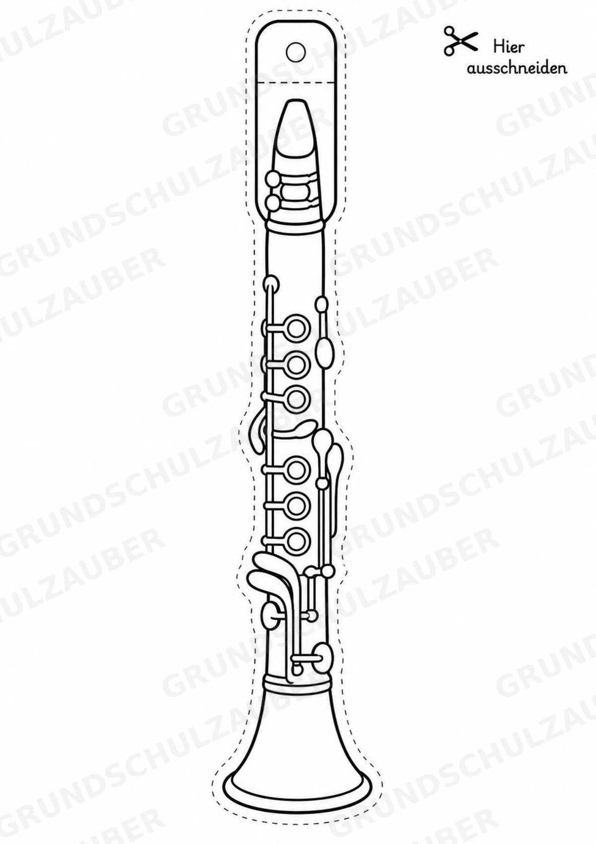 Musikinstrumente – Fensterdeko – Basteln – Ausmalbild – Ausschneiden – 15 Vorlagen – Materialseite 13