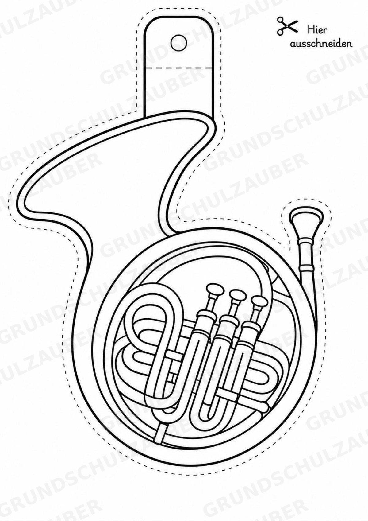 Musikinstrumente – Fensterdeko – Basteln – Ausmalbild – Ausschneiden – 15 Vorlagen – Materialseite 15