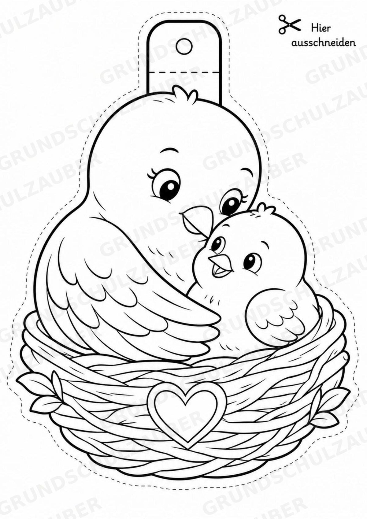 Muttertag – Fensterdeko – Basteln – Ausmalbild – Ausschneiden – 15 Vorlagen – Materialseite 6