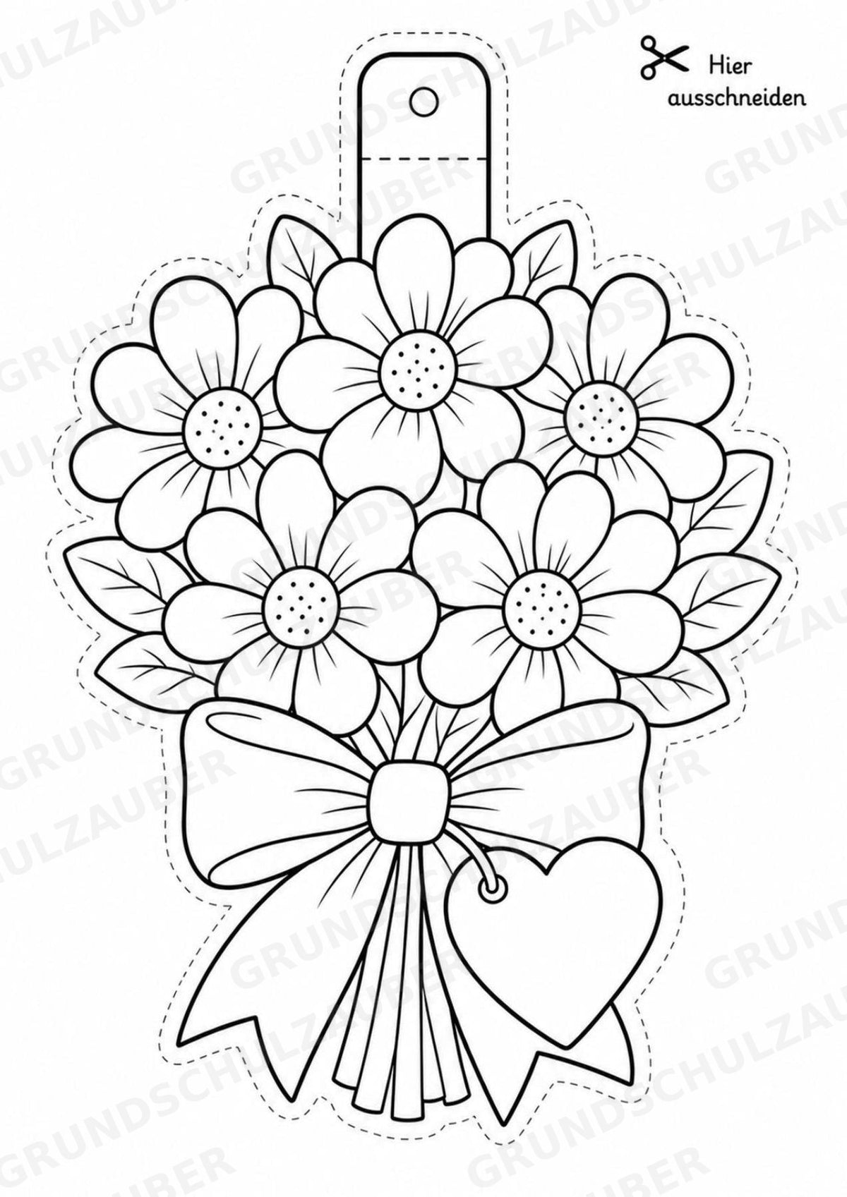 Muttertag – Fensterdeko – Basteln – Ausmalbild – Ausschneiden – 15 Vorlagen – Materialseite 7