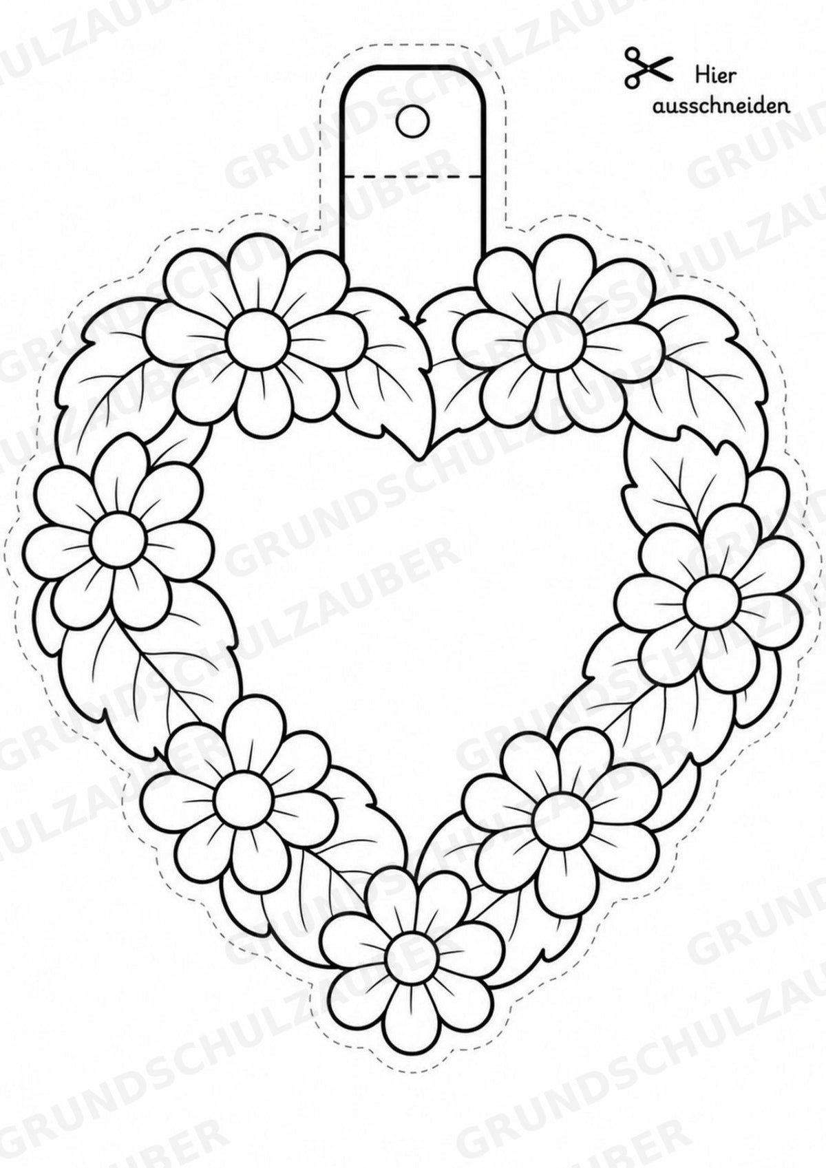 Muttertag – Fensterdeko – Basteln – Ausmalbild – Ausschneiden – 15 Vorlagen – Materialseite 8