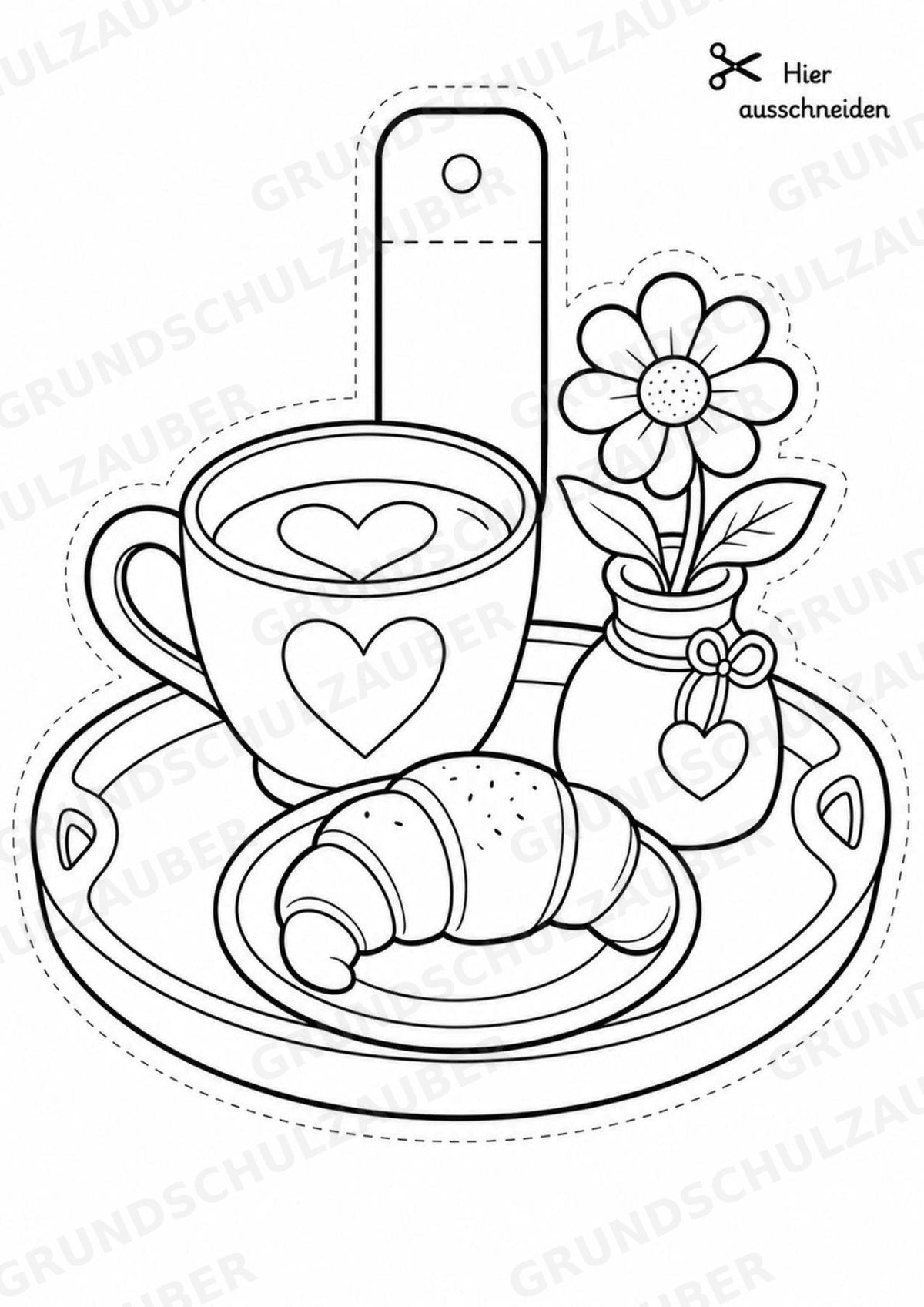 Muttertag – Fensterdeko – Basteln – Ausmalbild – Ausschneiden – 15 Vorlagen – Materialseite 9