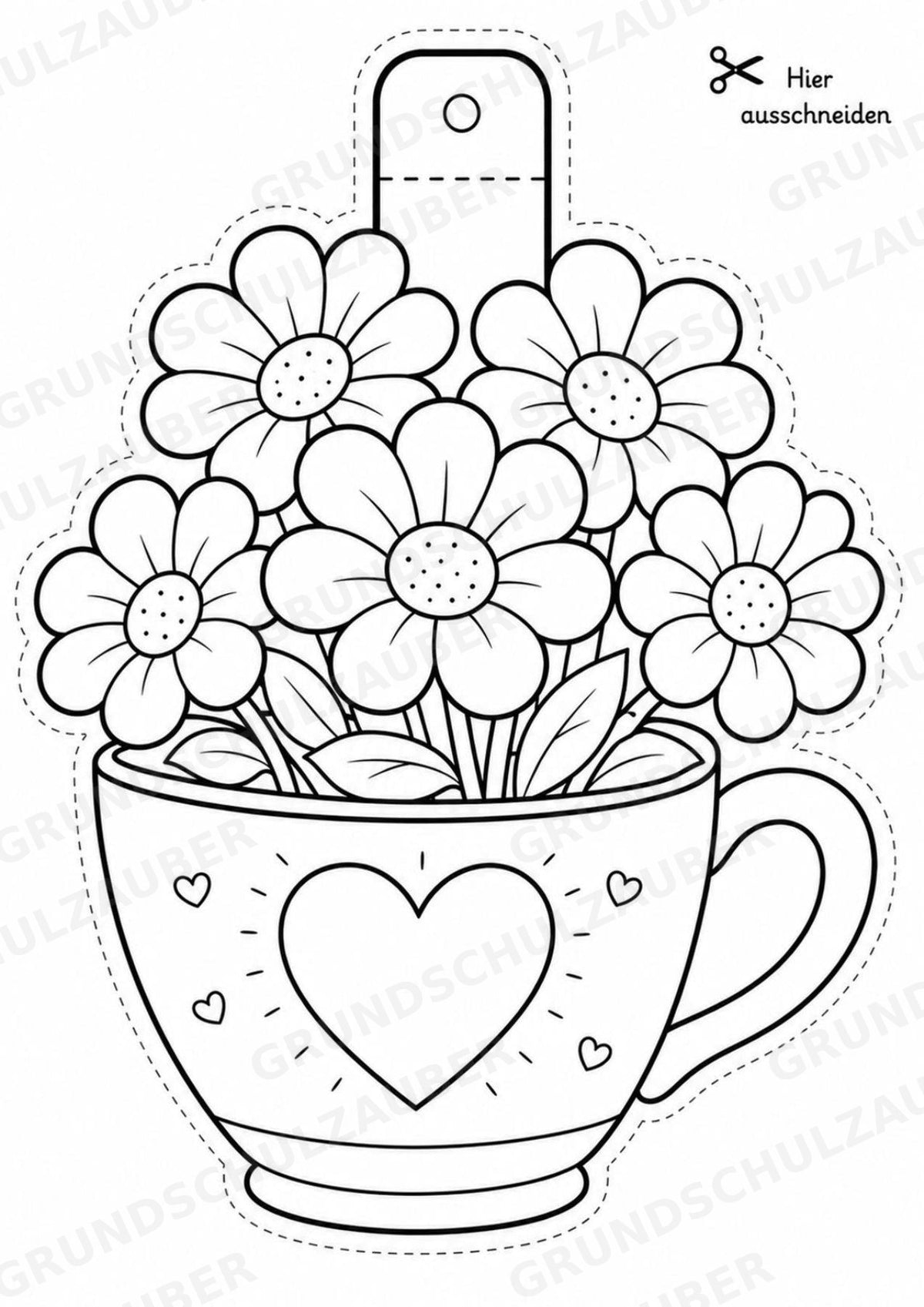 Muttertag – Fensterdeko – Basteln – Ausmalbild – Ausschneiden – 15 Vorlagen – Materialseite 11
