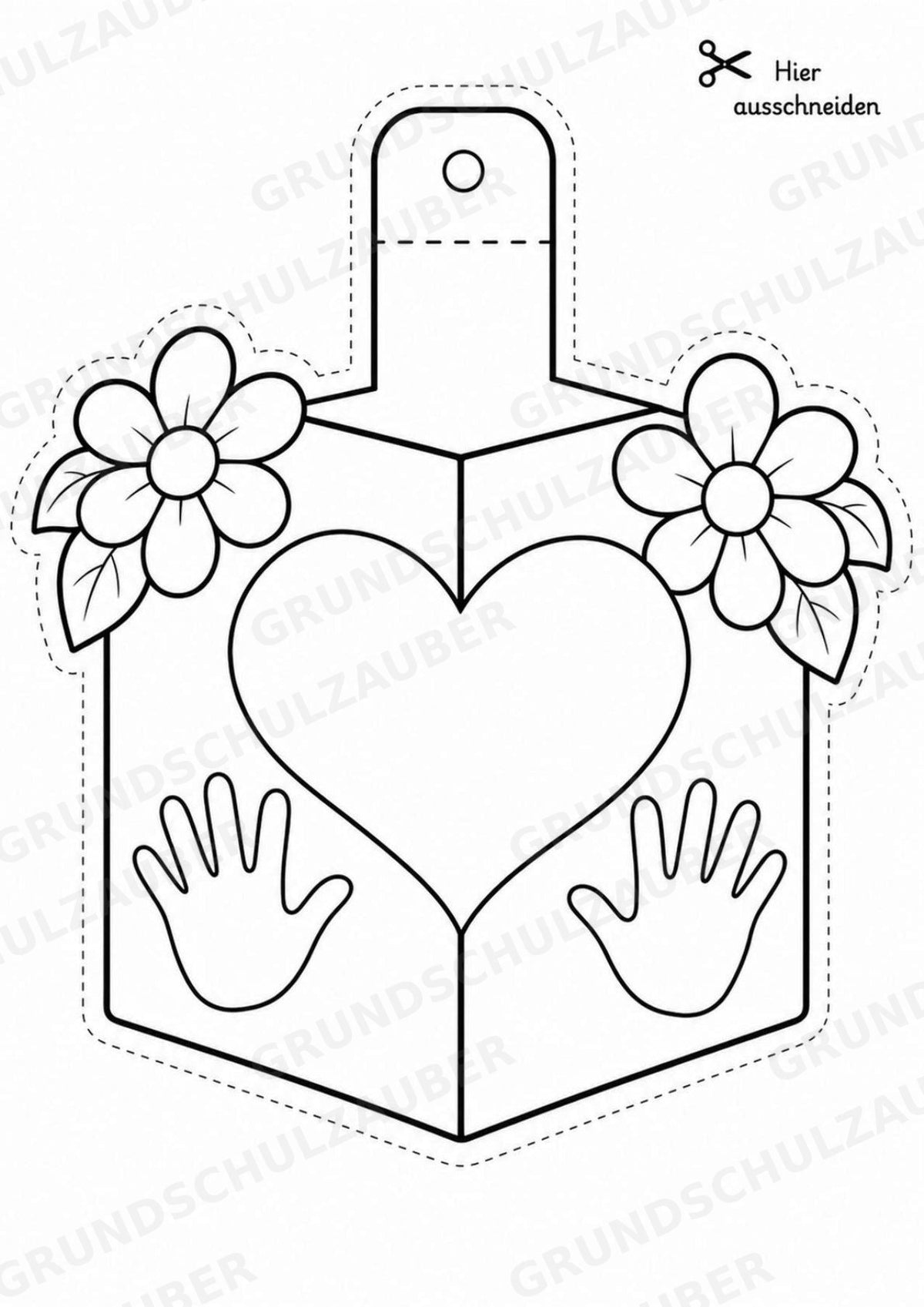 Muttertag – Fensterdeko – Basteln – Ausmalbild – Ausschneiden – 15 Vorlagen – Materialseite 13