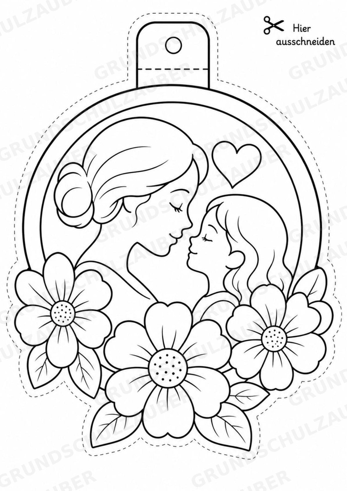 Muttertag – Fensterdeko – Basteln – Ausmalbild – Ausschneiden – 15 Vorlagen – Materialseite 15
