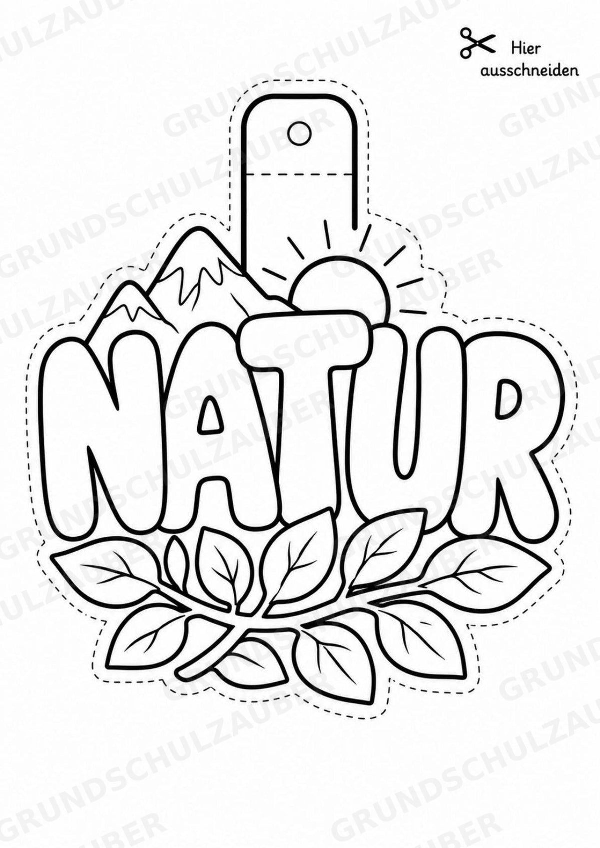 Natur – Fensterdeko – Basteln – Ausmalbild – Ausschneiden – 15 Vorlagen – Materialseite 16