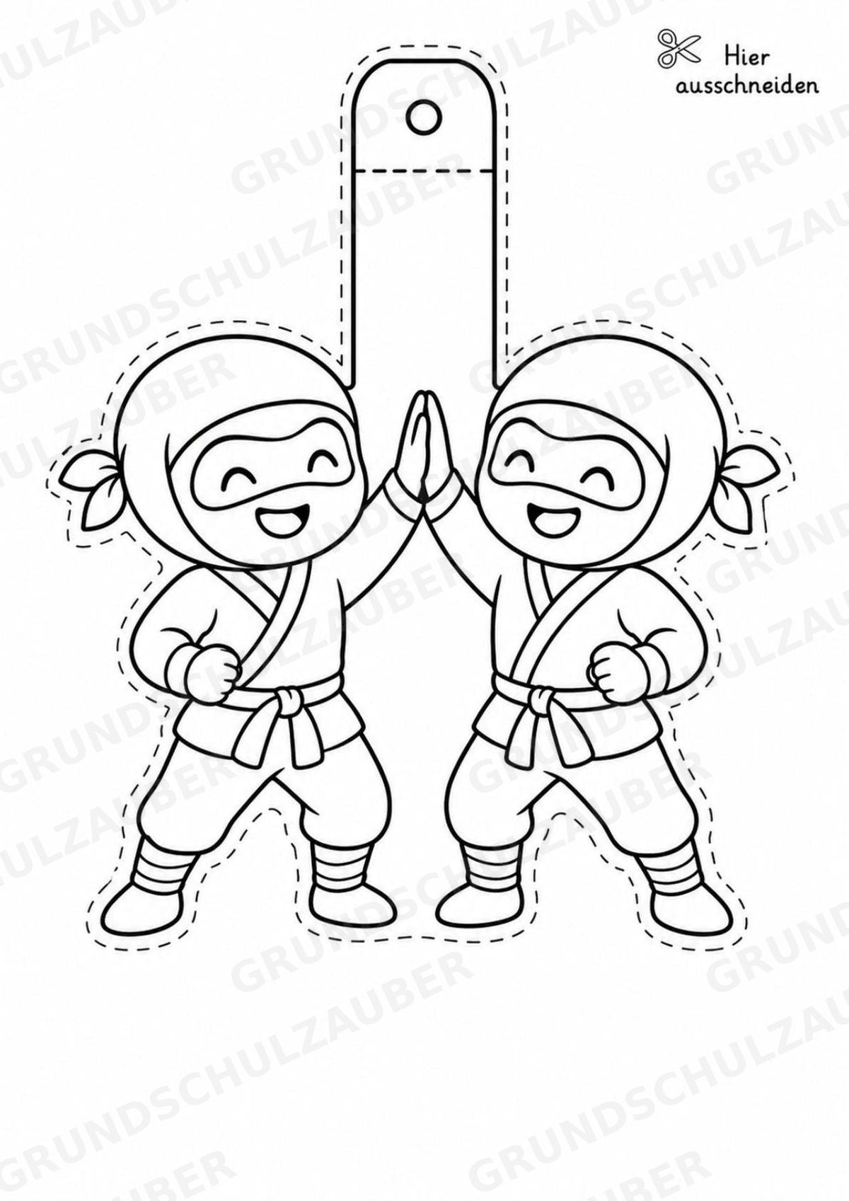 Ninja – Fensterdeko – Basteln – Ausmalbild – Ausschneiden – 15 Vorlagen – Materialseite 7