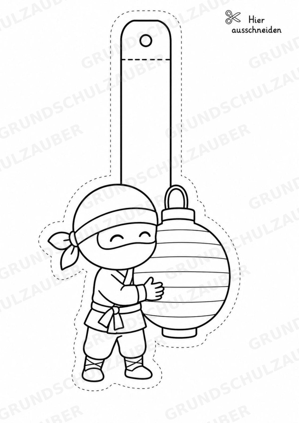Ninja – Fensterdeko – Basteln – Ausmalbild – Ausschneiden – 15 Vorlagen – Materialseite 8