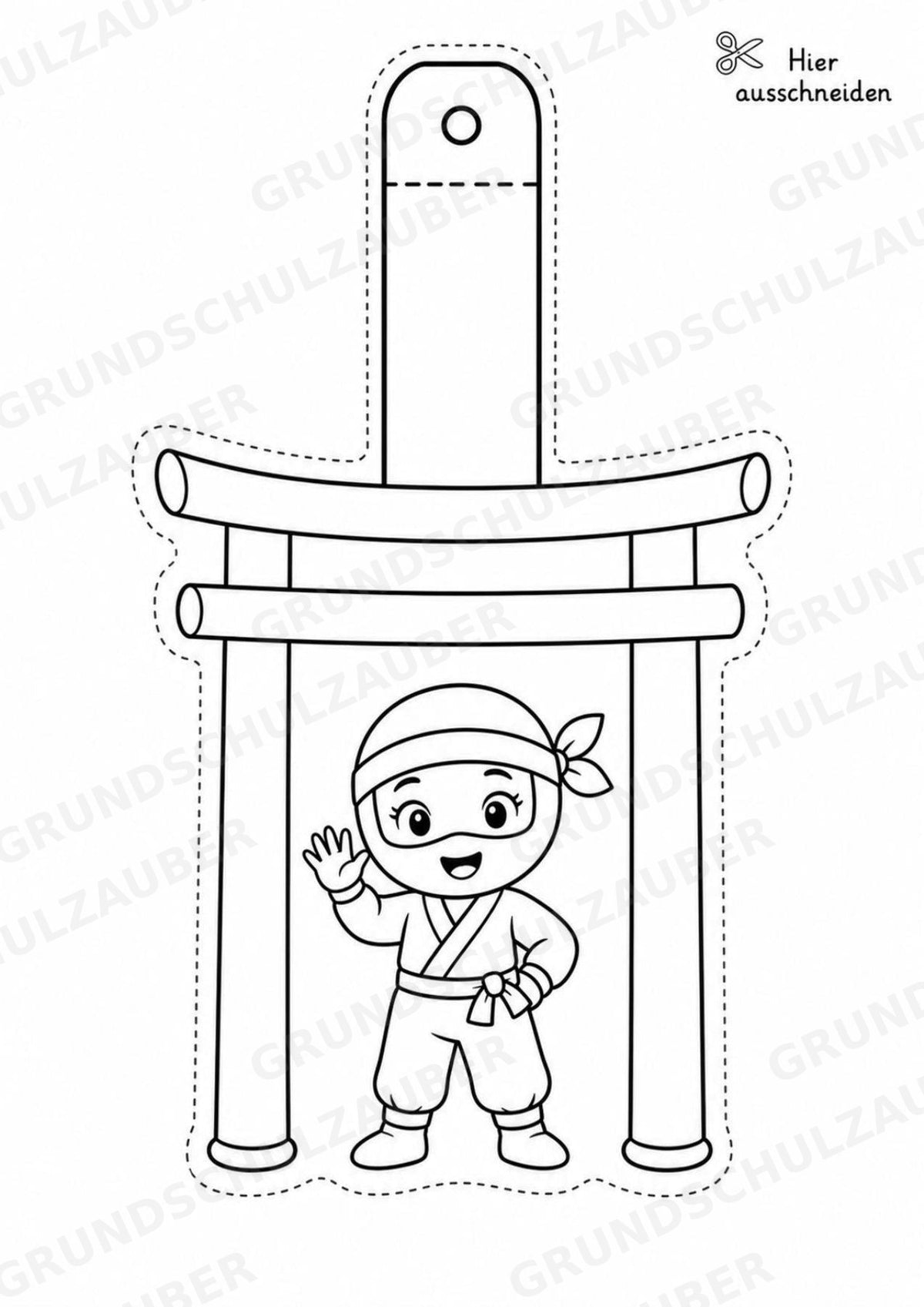 Ninja – Fensterdeko – Basteln – Ausmalbild – Ausschneiden – 15 Vorlagen – Materialseite 11