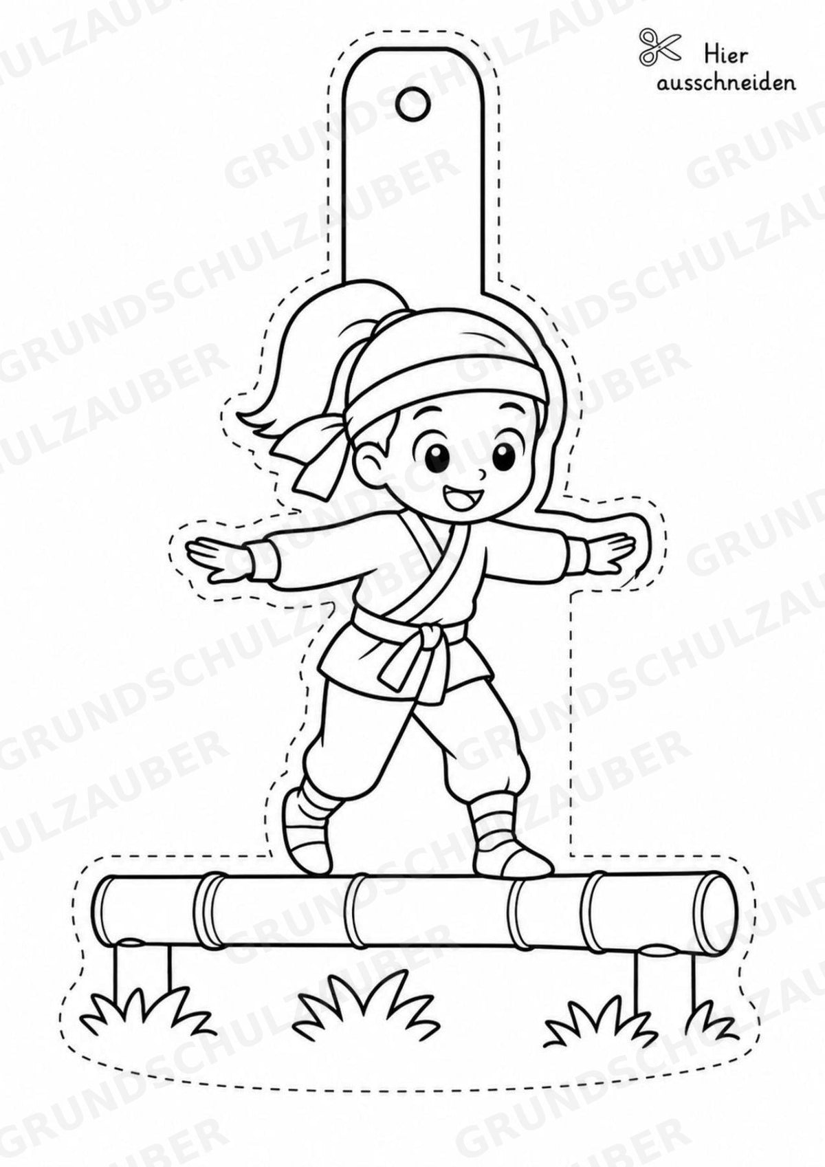 Ninja – Fensterdeko – Basteln – Ausmalbild – Ausschneiden – 15 Vorlagen – Materialseite 12