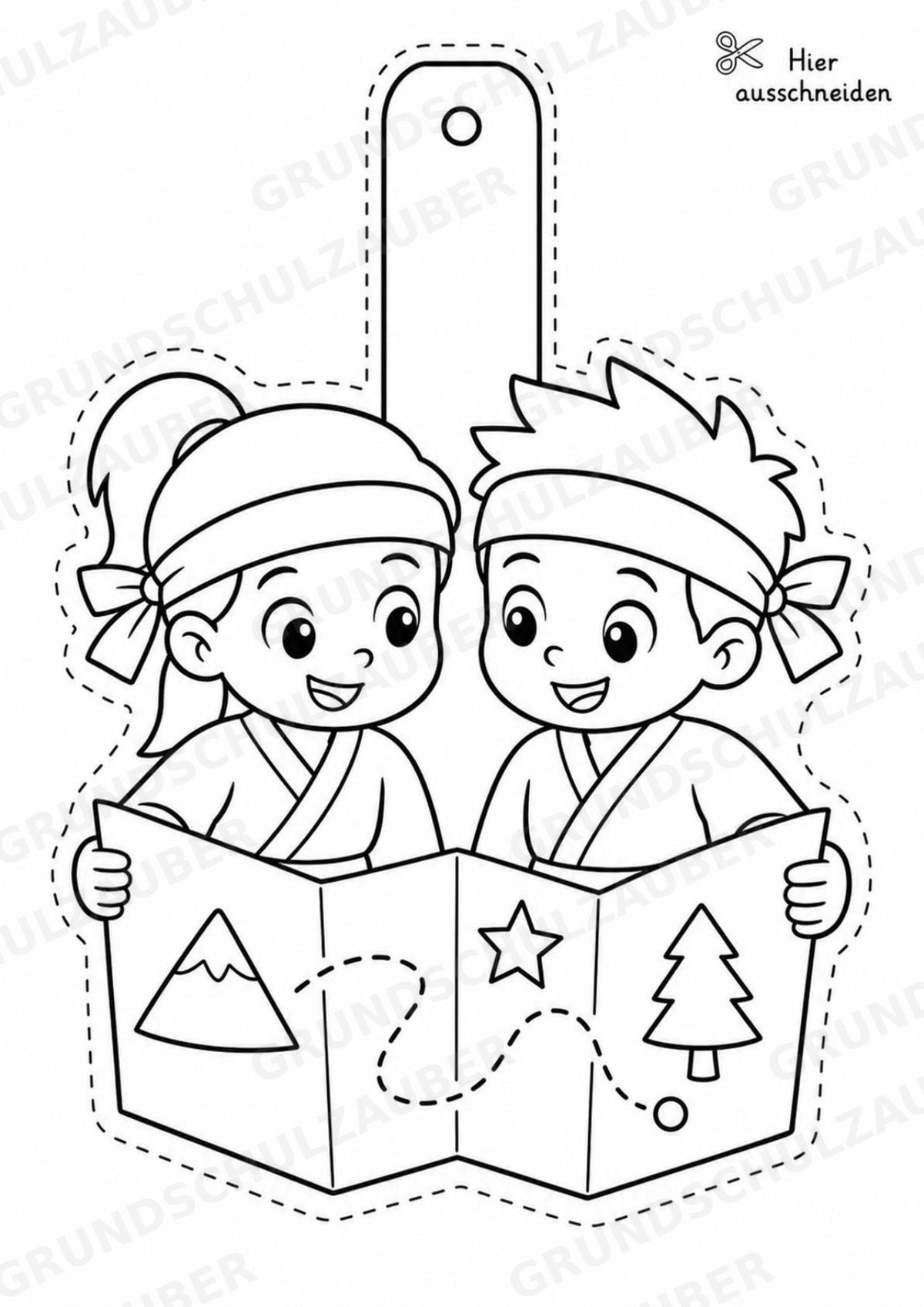Ninja – Fensterdeko – Basteln – Ausmalbild – Ausschneiden – 15 Vorlagen – Materialseite 13