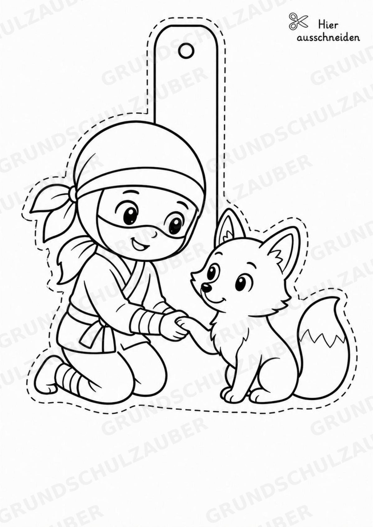 Ninja – Fensterdeko – Basteln – Ausmalbild – Ausschneiden – 15 Vorlagen – Materialseite 14